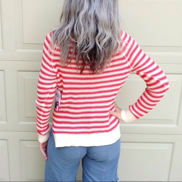 nwt ROXY starboard coral stripe sweater M L (K1) - Picture 6 of 8